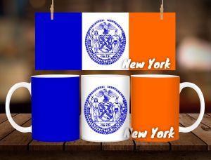 * 1 PC MUG WITH BOX * NEW YORK FLAG MUG DESIGN 11oz with BOX SOUVINER MUG