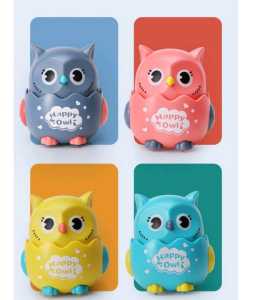 Mainan Anak Robot Burung Hantu / Happy Owl Ditekan Bisa Jalan Tanpa baterai