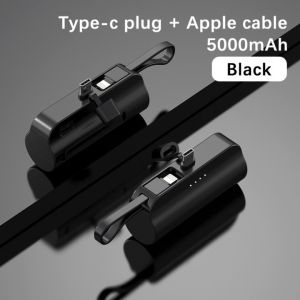 Mini Portable Powerbank PD66W Fast charging Two In One Plug-In Power Bank With Cable Phone Stand Type C And Lightning ，Cute  Fast Charging Portable Stand Mini Power Bank 充电宝 ，Mini Capsule Portable Powerbank  For Xiaomi Huawei IPhone Android [Ready Stock]