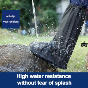 Rain Boots For Men And Women Thickened Waterproof Rain Boots Shoe Cover Outdoor High Tube Non-slip