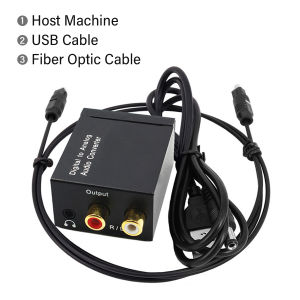 Digital To Analog Audio Converter 3.5Mm Jack Digital Fiber Coaxial RCA R/L Stereo Audio Adapter