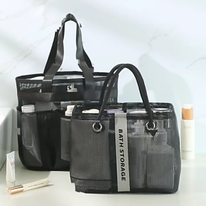 Portable Shower Bag Mesh Bathroom Shower Caddy Washroom Storage Basket Bath Organizer Portable Toiletry Bag for Man