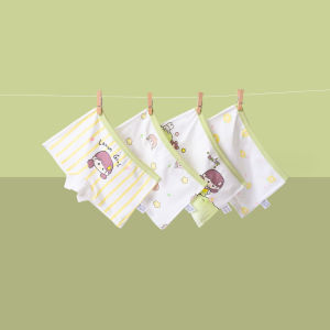 (4-piece set)Kids Children Girls Panties Underwear Boxer Brief Pants Set Cotton Underwear Candy Girl Style Cute Printing Boxer Shorts