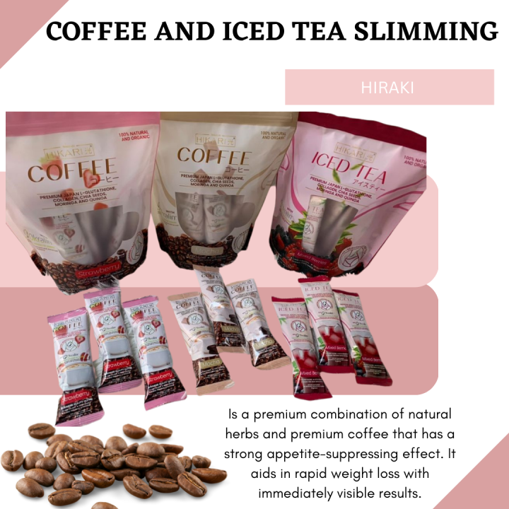 Hikari Slimming Coffee Nutritional Drink Detox Slim For Weight Loss Coffee Mocha Coffee Strawberry Mixed Berries Ice Tea