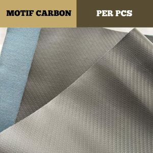 RJ Kulit Motif Carbon Hitam Ukuran 46 x 90 cm Jok Motor Lembaran Tebal Premium Sarung Supplier Utama