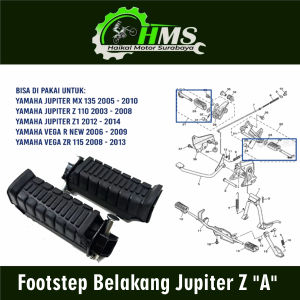 Footstep Belakang Jupiter Z "A" - Futstep Postep Barstep Pijakan Kaki Yamaha F1ZR Jupiter Z1 Vega ZR