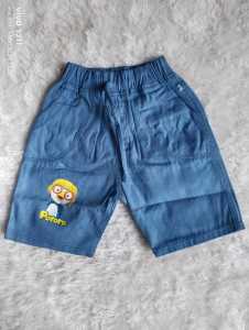 Celana pendek jeans anak perempuan motif karakter usia 4-7 tahun trendy dan kekinian