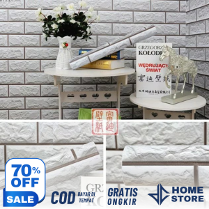 DCH - Wallpaper Stiker Dinding 45cmx1m Motif Garis Salur Hijau/ Salur Biru /Ruang Tamu High Quality