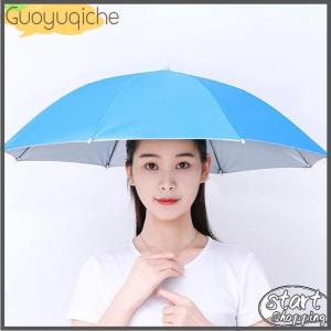 【Guoyuqiche】 Portable Rain Hat Outdoor Folding Umbrella Fishing Sun Shade Anti-UV Camping Fishing Headwear Cap Beach Head Hats Accessory