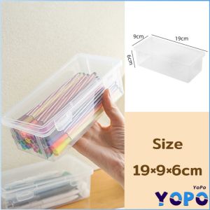 YoPo Transparent Plastic Pencil Box School Stationery Supplies Large Capacity Waterproof Storage Box