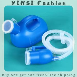 YINSI Toilet Supply For Outdoor 2000ml Plastic Male Bed Potty Pee Bottle Collector With 160cm Tube Portable Pee Urine Bottle