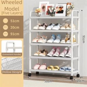 FXUP Multi-Layer Design Shoe Rack Plastic Material Space Saving Shoe Cabinet Freestanding Type Shoe Stand Student Dormitory