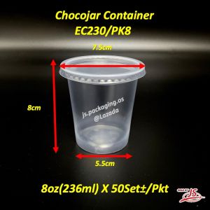 EC230 PP Round Container with lids 8oz Bekas Plastik PP Bulat dan penutup