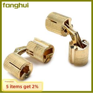 fanghui Copper Brass Furniture Hinges 8-24mm Cylindrical Hidden Cabinet Concealed Invisible Door Hinges For Hardware Gift Box