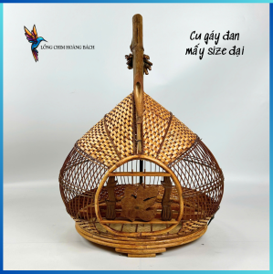 Lồng cu gáy đan mây hàng kĩ lồng chim cu gáy quả đào hàng kĩ tặng kèm phụ kiện