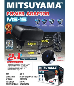 CHARGER ADAPTOR MS-15 CHARGER SENTER POWER ADAPTOR 2 in 1 - Adaptor charger MS 15
