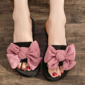 Free Shipping WomenS Thick-Soled Flip-Flops Simple Design With A Bow Perfect For The Beach