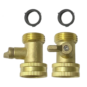 2pcs Portable Sturdy Brass Hose Shut Off Valves with Extended Handle for Easy Water Flows Control in Garden Hoses