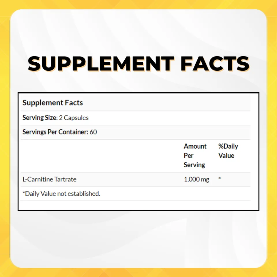 Nutricost, L-Carnitine Tartrate, Fat Burner, Boost Energy & Recovery, 1,000  mg, 120 - 240 Caps (500 mg per Capsule)