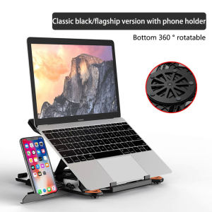 Portable 8 Gears Adjustable Height Rotatable Bottom Selectable Portable Foldable Non Slip Aluminum Laptop Stand