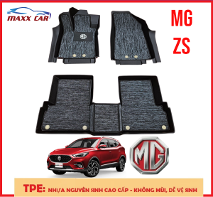 MG ZS: Thảm lót sàn MAXXCAR nhựa TPE NGUYÊN SINH đúc 5D tràn viền cho xe MG ZS 2022+ + Rối logo