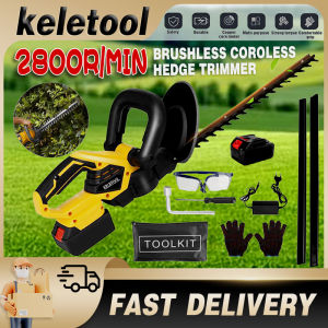588v 2 Battery Grass cutter cordless grass cutter gardening tools mesin grass trimmer Handheld wireless hedge Trimmer 800W high power output Garden Pruning Shear Machine Plant Tree Trim Pokok Mesin Taman Bunga Tools