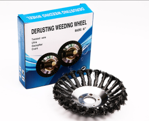 Mesin Potong Rumput Gendong dengan Kepala Sikat Pisau 6"/8" Bahan Kawat Baja dan Mata Bulat - Ideal untuk Trimming Rumput