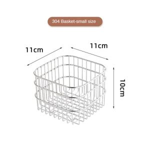 I know 304 Stainless Steel Grid Storage Basket - Kitchen Fruit & Vegetable Washing and Drying Rack Square Sink Strainer for Home Organization