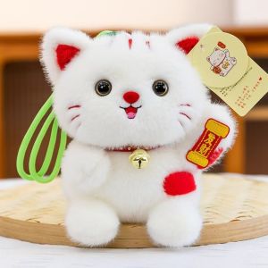 AD8T2 Soft Plush Cat Plush Keychain Plush Fabric Bell Collar Cat Plush Charm Ceative Gift Embroidered Detail Plush Cat Pendant Backpack Decoration