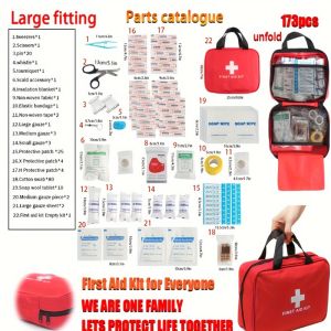 173Pcs Emergency Safety Kit Set Portable All-In-One Survival Gear Bag Home Car