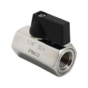 Multipurpose 1/4Inch 304 Stainless Steel Miniature Ball Valves Compact Design Internal External Thread For Tight Space