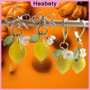 Heabety Personalized Lemon Earrings With Long Tassel Summer Fruit Dangle Earrings Versatile Bohemian Jewelry Gift For Women