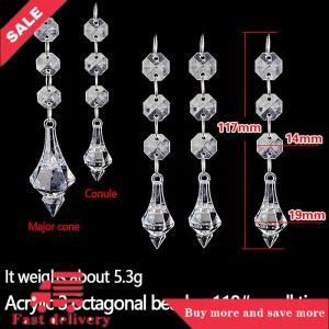 [COD] 10pcs Acrylic Crystal Beads Pendant Garland Chandelier Hanging Party Wedding Decoration Tables Centerpieces Curtain DIY