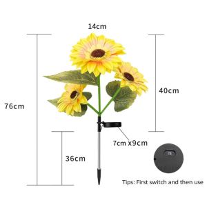 Sunflower Solar Fairy Lights Hari Raya Decoration Holiday Wedding Garland Night Lamp for Outdoor Solar Garden Ramadan Lighting