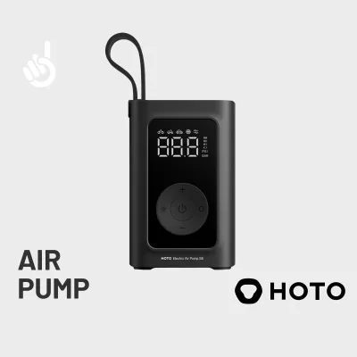 HOTO Air Pump Extend - 150 PSI LED Light 5 Modes Smart Auto-Stop 2500mAh Outdoor Tire