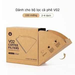 Giấy lọc cà phê hộp 100 tờ Giấy lọc cafe V60 size 1 và size 2 được làm từ gỗ tự nhiên Coffee filter paper