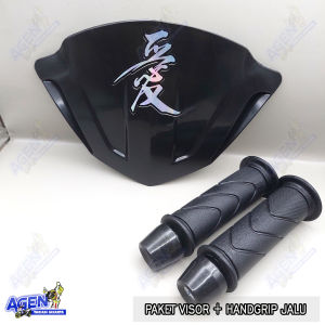 1 PAKET HANDGRIP JALU BEAT CARBU DAN VISOR BEAT CARBU FREE STIKER