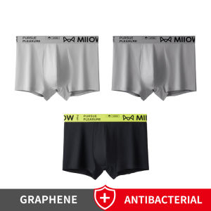 CMENIN  3Pcs ที่นิยมกราฟีนต้านเชื้อแบคทีเรียผู้ชายกางเกงนักมวยกางเกงขาสั้นแห้งเร็วT Runkผู้ชายชุดชั้นในนักมวยผ้าฝ้ายระบายอากาศผู้ชายกางเกงBoxeurs MRM1923