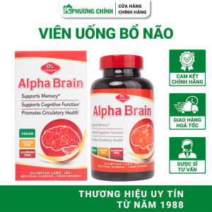 Viên Bổ Não Olympian Labs Alpha Brain Hỗ Trợ Tăng Tuần Hoàn Máu Não Hỗ Trợ Trí Nhớ 60 Viên/Hộp