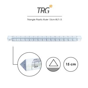 TRG Triangle Plastic Ruler 15cm RLT-15 - Penggaris Plastik Segitiga 15 cm TRG