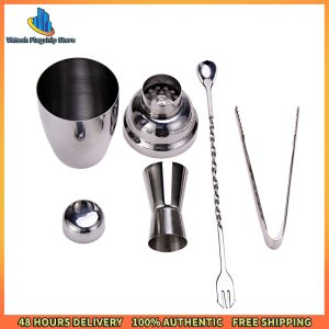 Vktech 4pcs Stainless Steel Bartender Shaker Set 250ml Professional Barware Tools for Cocktail Mixing and Bartending