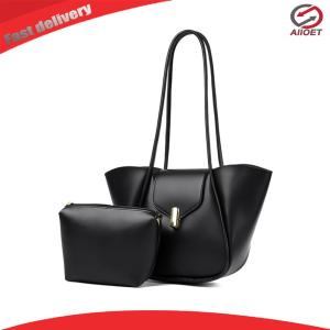 【Alloet】 Elegant Large PU Leather Shoulder Bag for Women Suitable for Work Leisure and Travel in Multiple Colors