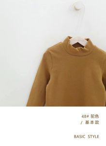 Áo thun bé trai và bé gái 7-14 tuổi cao cổ vải cotton len dày dặn Áo giữ nhiệt cho bé chất liệu cao cấp