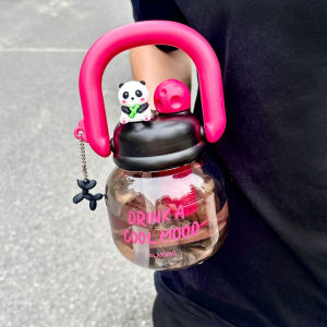 QSBTL019 Botol Minum Anak 2 in 1 Motif Panda Bisa Sedotan Dan Tuang Besar Anti Bocor BPA Free