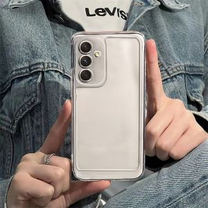 เคสโทรศัพท์ใสหรูหราสำหรับ Samsung A16 A56 A06 A35 A55 A36 A26 A05S A15 A25 A24 A04 A54 A34 A20 A30 A22 A72 A73 A53 A33 A23 A14 A70 A13 A04S A52 A13 A71 A12 A50 S24 FE S23 S20 S21 Plus เคสซิลิโคนกันกระแทกฝาหลังนุ่ม TPU