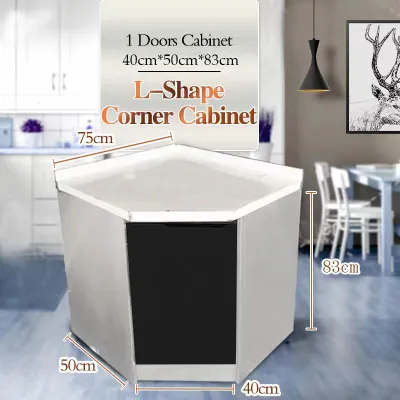🏠 Ready Stock！Stainless Steel Kitchen Cabinet with Sink & Stove 🍳 Industrial Heavy Duty Rustproof Kitchen Storage Cabinet Base Cabinet Set