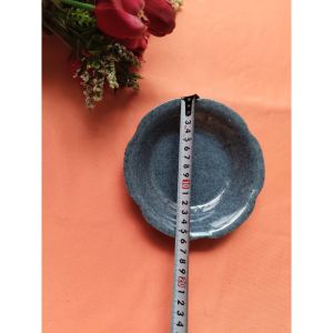 Dĩa tròn hoa nhựa melamine vân đá xanh đựng thức ăn nhiều size - DH106
