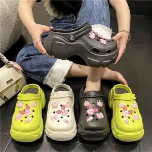New clog for Women Cartoon Sandal Thick Bottom Classic Bae Clog Trendy Non Slip Slippers Hole Shoes