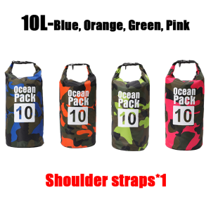 PVC Camouflage Bag Outdoor Pack Bag Waterproof Rafting Diving 10L/20L Travel Waterproof Dry Bag Swim Storage Bag