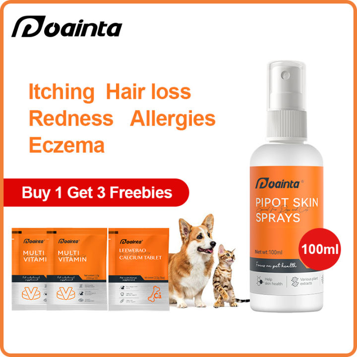 PUAINTA Pipot Skin Spray for Dog and Cat Antifungal Skin Spray Itching
